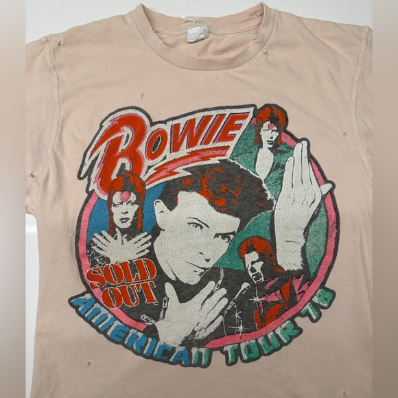 MadeWorn Tops - MadeWorn 70’s David Bowie American Tour ’74 Distressed Graphic Tee Shirt Size XS